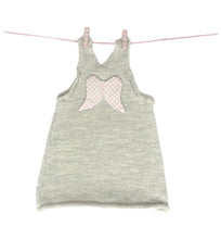 Load image into Gallery viewer, Angel Wings Dress - Baby Elephant Grey with Dusty Pink and Off White Angel Wings
