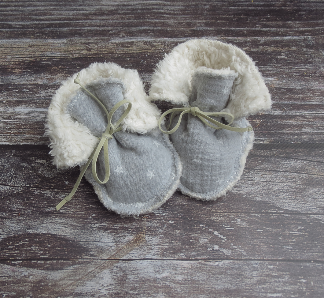 Baby Booties - Silver Grey