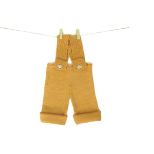 Little Dungarees - Golden Apricot with Mama Rabbit Grey Star Patch on the Rear
