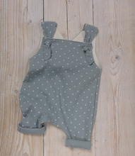 Load image into Gallery viewer, Grow with Me Baby Dungarees - Sage Green With Star
