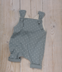 Grow with Me Baby Dungarees - Sage Green With Star