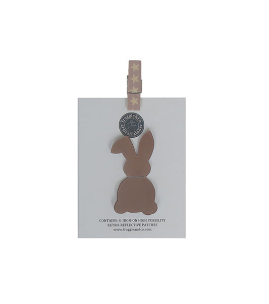 High Visibility Iron On Reflective Patches (4 pack) - Little Bunny